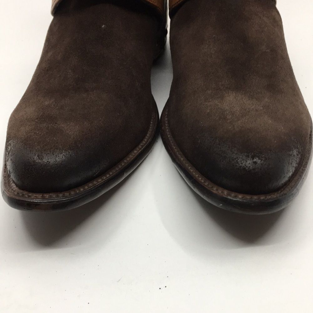 Marco Delli Tyler Ankle Boots mahogany suede and British tan leather Sz EU 42 M9 - Picture 9 of 16